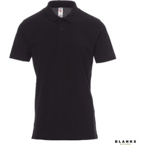 Payper Rome: Katoenen Piquet Polo Shirt Heren met Korte Mouwen en Parelmoer Knopen - Zwart - XXS