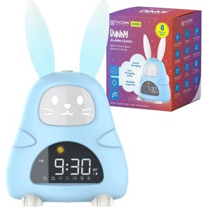 Yuconn Slaaptrainer Bunny - Kinderwekker - Wekker voor kinderen - Nachtlampje - Slaaphulp - Oplaadbaar en Dimbaar