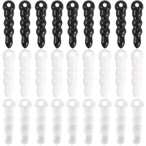 1 Box 300Pcs 3 Colors Earphone Jack Dust Plug - Mobile Phone Dust Plugs - Clear Black White Plastic Dustproof Covers - Protector Stopper Caps with Hole for Headphones Jack Accessories