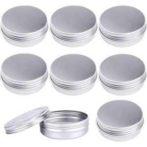 24 stuks lege aluminium potjes - 60 ml zilver crèmepotje met schroefdeksel - lippenbalsem lotion crème maskers mini-kaarsen - cosmetica zilver wit