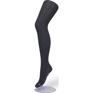Bonnie Doon Bio Kabel Maillot Dames Antraciet maat S/M - Ingebreid Kabel patroon - Biologisch Katoen - Uitstekend draagcomfort - Classic Cable Tights - OEKO-TEX - Gladde Naden - Klassiek - Donkergrijs - Anthracite Heather - BP211903.105