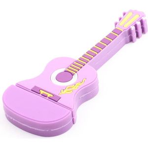 USB 2.0 USB-stick van 32GB in paarse gitaarvorm, compacte en leuke cartoon stijl voor eenvoudig en snel opslaan van data en bestanden