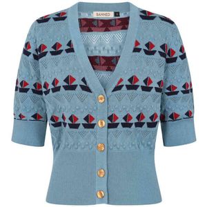 Banned - Kitty Sail Cardigan - XL - Blauw