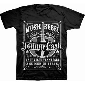 Johnny Cash - Music Rebel Heren T-shirt - S - Zwart