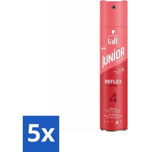 Taft - Reflex Shine 4 - Junior Haarspray - Glanzende finish - 250 ml - Bulkverpakking - 5 stuks