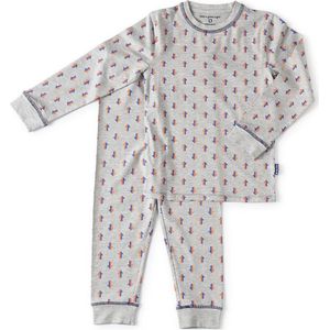 Little Label - baby pyjama - grey melee arrow - maat: 86 - bio-katoen