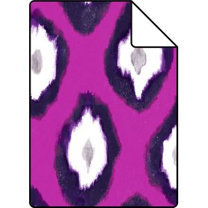 Proefstaal Origin Wallcoverings behang ikat motief roze - 346918 - 26,5 x 21 cm