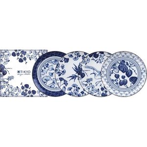 Tokyo Design Studio - Flora Japonica Plate 20.6x2.2cm 4pcs Giftbox