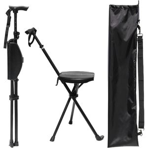 Lexium Wandelstok Opvouwbaar - Wandelstok met Zitje Opvouwbaar - Zitstok