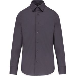 Overhemd Heren 4XL Kariban Lange mouw Zinc 100% Katoen