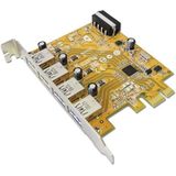 SUNIX - USB4300N - USB 3.0 PCI Express Kaart - 4 Poorten - Zwart