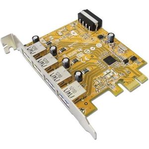 SUNIX - USB4300N - USB 3.0 PCI Express Kaart - 4 Poorten - Zwart