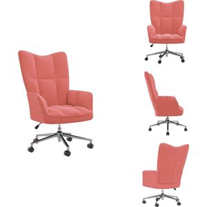 vidaXL Relaxstoel - Relaxstoelen - Fauteuil - Fauteuils - Relaxstoel fluweel roze