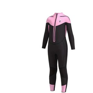 Bovista Wetsuit Kinderen - Swimsuit - Shorty - Surfpak - Duikpak - Lange Mouw - Zwemsuit - Roze - 2y
