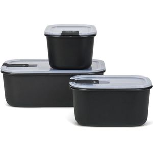 Vershouddoos EasyClip 3-delig - Nordic black, set van 2x450ml en 1x1000ml diepvriesdozen