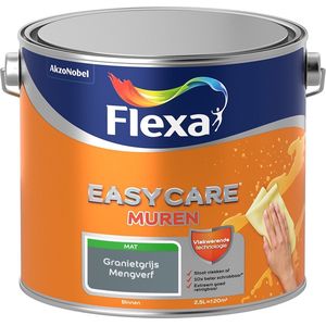Flexa - Easycare Muren Muurverf - Granietgrijs - Mengverf - 2.5 Liter