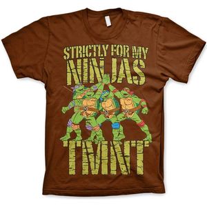 Teenage Mutant Ninja Turtles TMNT Strictly For My Ninjas T-Shirt Brown-S