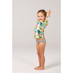 Ducksday - Bikinibroek voor meisje - UV-werend UPF50+ - Sneldrogend materiaal - Moana - Beige met stippen - maat 4 jaar