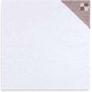 Knit Factory Linnen Theedoek - Poleerdoek - Schoteldoek - Afdroogdoek - Vaatdoek - Thee doek - Keuken Droogdoek Block - Ecru/Stone Red - 65x65 cm