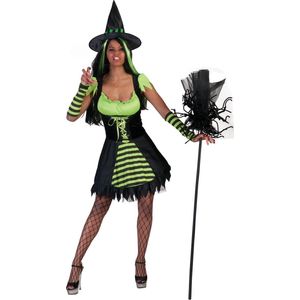 Vampieren & Heksen kostuum | Groene Heks | Vrouw | Maat 36-38 | Carnaval kostuum | Verkleedkleding