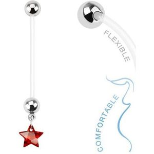 Fako Bijoux® - Zwangerschapspiercing - Ster - Rood