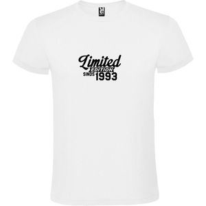 Wit T-Shirt met “Limited sinds 1993 “ Afbeelding Zwart Size XL