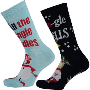 Apollo 2-Pack Foute Dames Kerstsokken Print - Maat 36-41