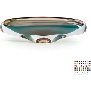 Design Schaal Amber Pistas - Fidrio MASSIVE - glas, mondgeblazen - diameter 37 cm hoogte 12 cm