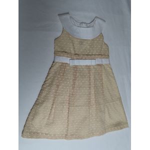 Jurk - kleedje - Overgooier - Beige / wit - 4 jaar 104