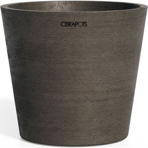 Cerapots Onku 35 Sepia keramieken bloempot - Rond - Bruin-grijs - 36,5 x 36,5 x 31 cm