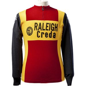Magliamo Raleigh wielershirt merino wol met lange mouwen / wollen koerstrui TI-Raleigh Creda Team 1980 LS - L