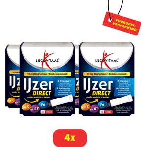 Lucovitaal IJzer Bisglycinaat Direct Bosbessensmaak - 4 x 20 sachets Voordeelverpakking