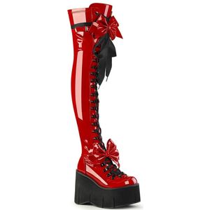 DemoniaCult - KERA-303 Plateau overknee Laarzen - US 6 - 36 Shoes - Rood