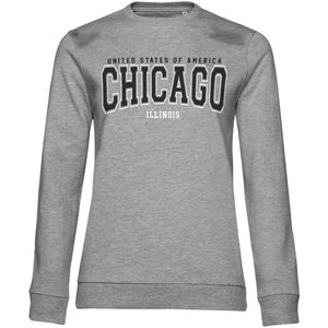 Hybris Chicago Illinois Girly Sweatshirt Damen Heather-Grey-S