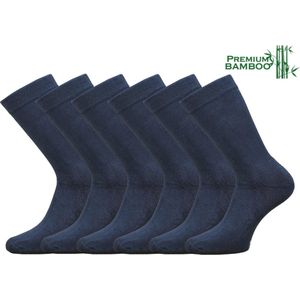 6 paar Badstof sokken - Bamboe - Wandelsokken - Naadloos - Antraciet - Maat 42-46