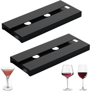 Allecto plus - Omgekeerde wijnglashouders (2 stuks), Stemware Rack houder, plastic, thuis/bar/keuken/restaurant, zwart