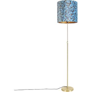 QAZQA parte fl - Klassieke Vloerlamp | Staande Lamp met kap - 1 lichts - H 1865 mm - Multicolor - Woonkamer | Slaapkamer | Keuken