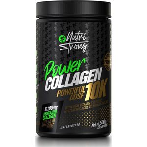 Nutri Strong Power Collagen 10K - Collageen Poeder Met Hyaluronzuur - Vitamine C - Supplement - Anti Aging - Voedingssupplementen - Voor Huid, Haar en Nagels – 500g