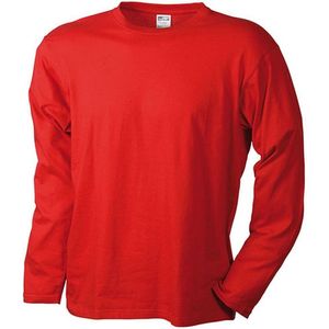 James and Nicholson - Heren Medium Lange Mouwen T-Shirt (Rood)