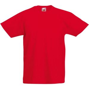 Fruit Of The Loom Originele T-shirt met korte mouwen voor kinderen / tieners (Rood)