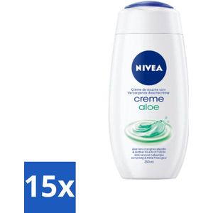 15 x NIVEA Douchecrème Aloë 250 ml - Douchegel Aloe Vera - NIVEA Douchegel - Verfrissende Geur