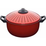 Pastapan, 25.5 CM, 4 L, Carbonstaal, Non-Stick, Rood - KitchenCrafts-sWorld of Flavours