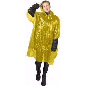 5x wegwerp regenponcho geel - poncho
