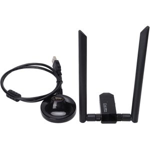 Draadloze Netwerkkaart 1200 Mbps Lange Afstand Dual-band Draadloze USB WiFi-adapter voor Pc-desktop, IEEE 802.11ac/a/n/g/b USB Draadloze Netwerkadapter met 2 Externe 5dBi-antennes
