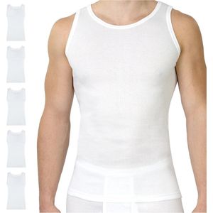 Dubbelribbed onderhemd heren 5-pack - S tot 4XL - Slim Fit - 100% katoen