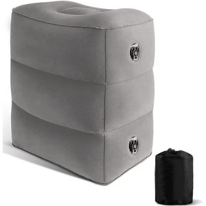 Ibenzoa® Voetsteun, Opblaasbaar, Verstelbaar, Voor Vliegtuig, Bus, Trein, Kantoor, Kinderen