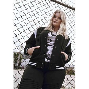 Urban Classics - Inset College jacket - 5XL - Zwart/Wit
