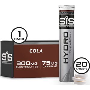 Science in Sport - SIS Go Hydro Bruistabletten - 300mg Elektrolyten - Met 75mg Cafeïne - Cola Smaak - 20 Tabletten