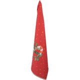 Clayre & Eef Theedoek 50x70 cm Rood Katoen Rechthoek Zuurstok kerst Keukenhanddoek