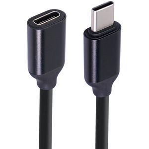 USB-C Male naar USB-C Female adapter kabel oplader verlengkabel connector - 60W - 3A - 150 CM - zwart